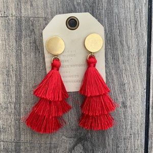 Orange/red color earrings. Never worn  from J crew